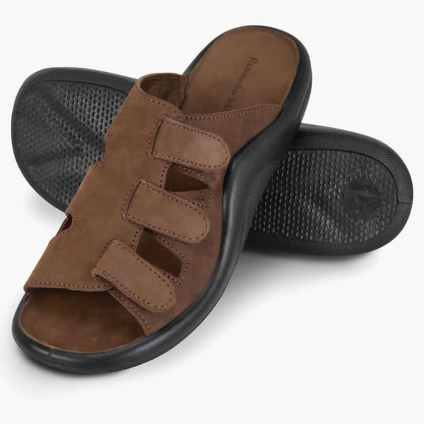 Hammacher Schlemmer Mens Size 10 (44) Brown Leather Adjustable Comfort Sandals Hammacher Schlemmer Mens Size 10 (44) Brown Leather  main image 3
