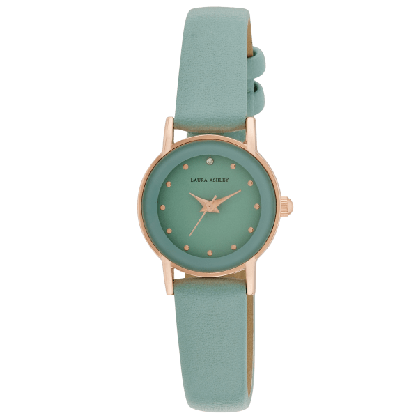 MorningSave: Laura Ashley Women's 24mm Case Vegan Leather Strap Watch