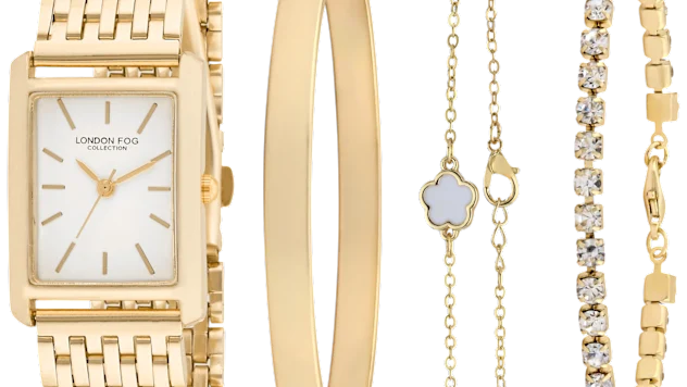 London Fog 4-Piece Watch & Bracelets Set