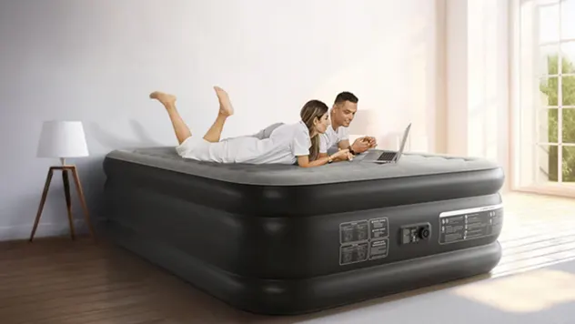 Lavisx 18" Queen Size Air Mattress with Built-in Pump