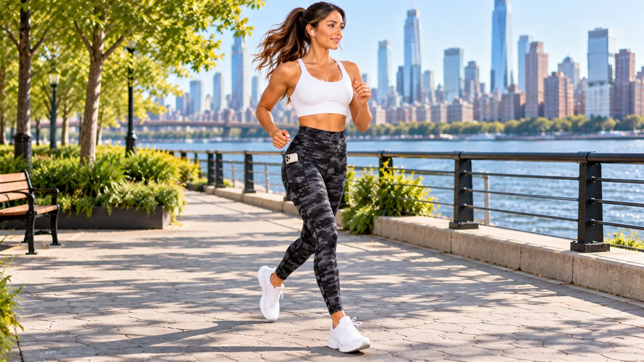 5-Pack: Nextex Women's Printed Fleece Leggings with Side Pockets