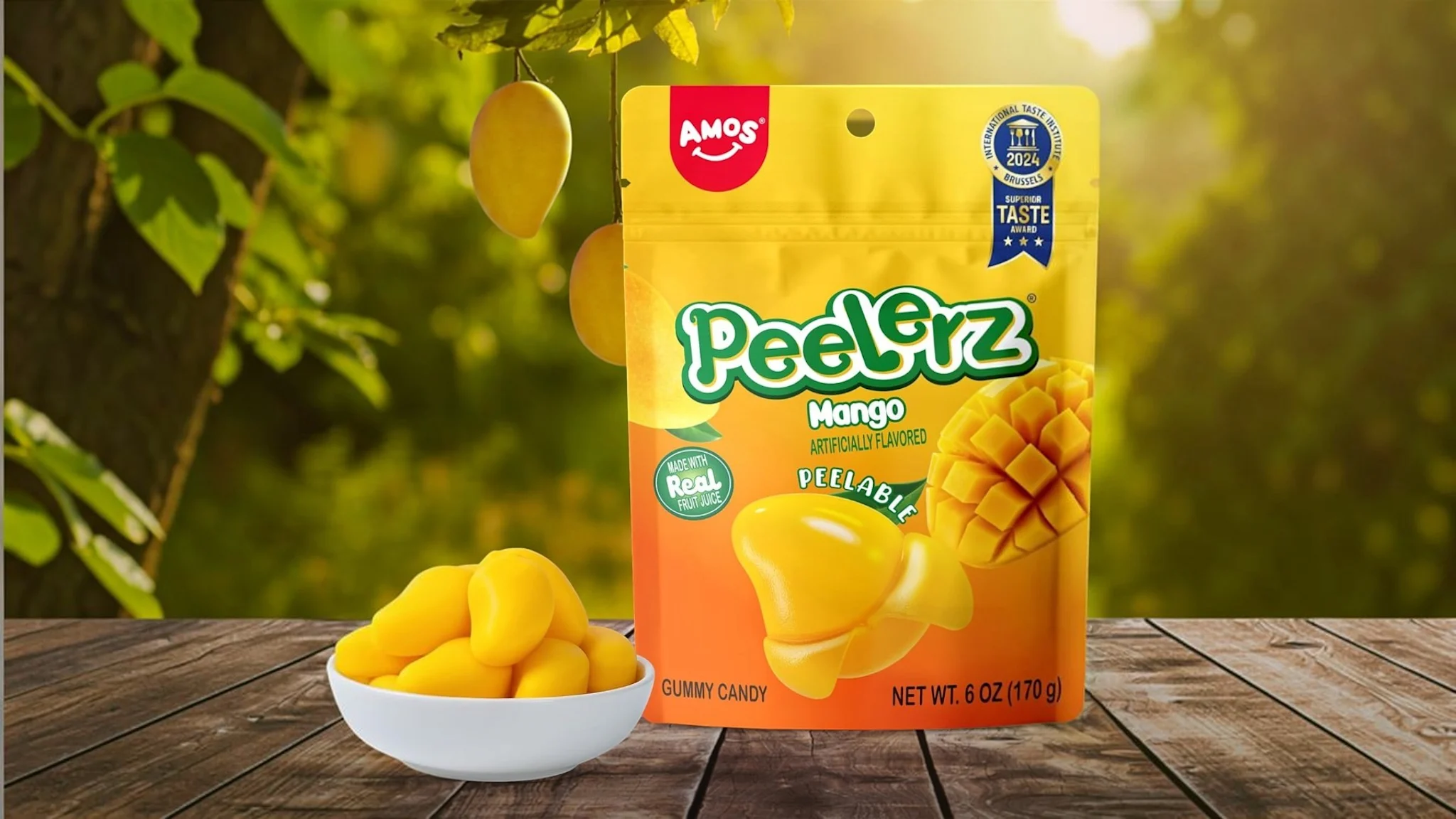 12-Pack: Amos Peelerz Peelable Mango Gummies (4.25oz)