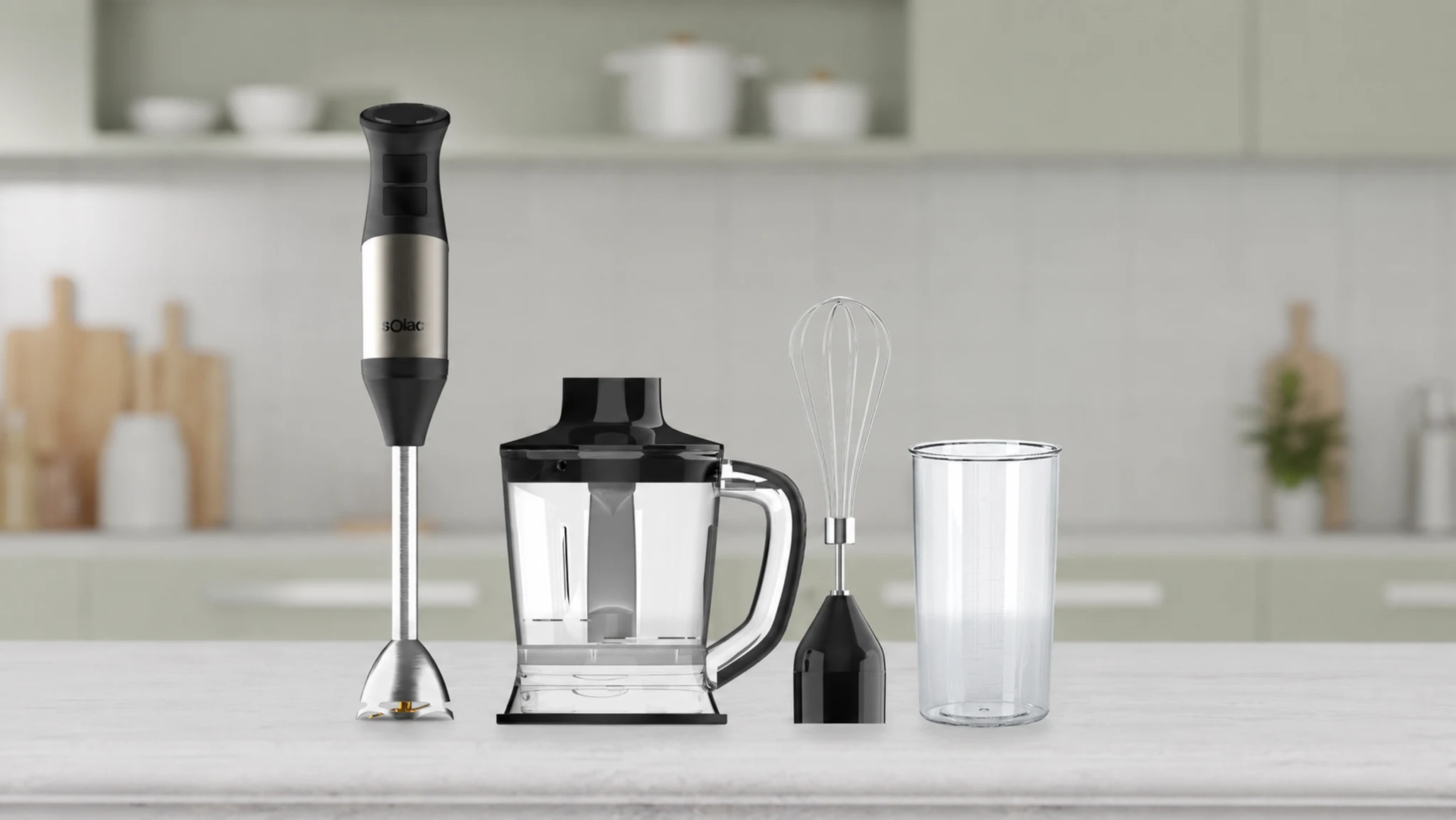 SOLAC Professional Stainless-Steel 1000W Hand Blender with Accessories Kit