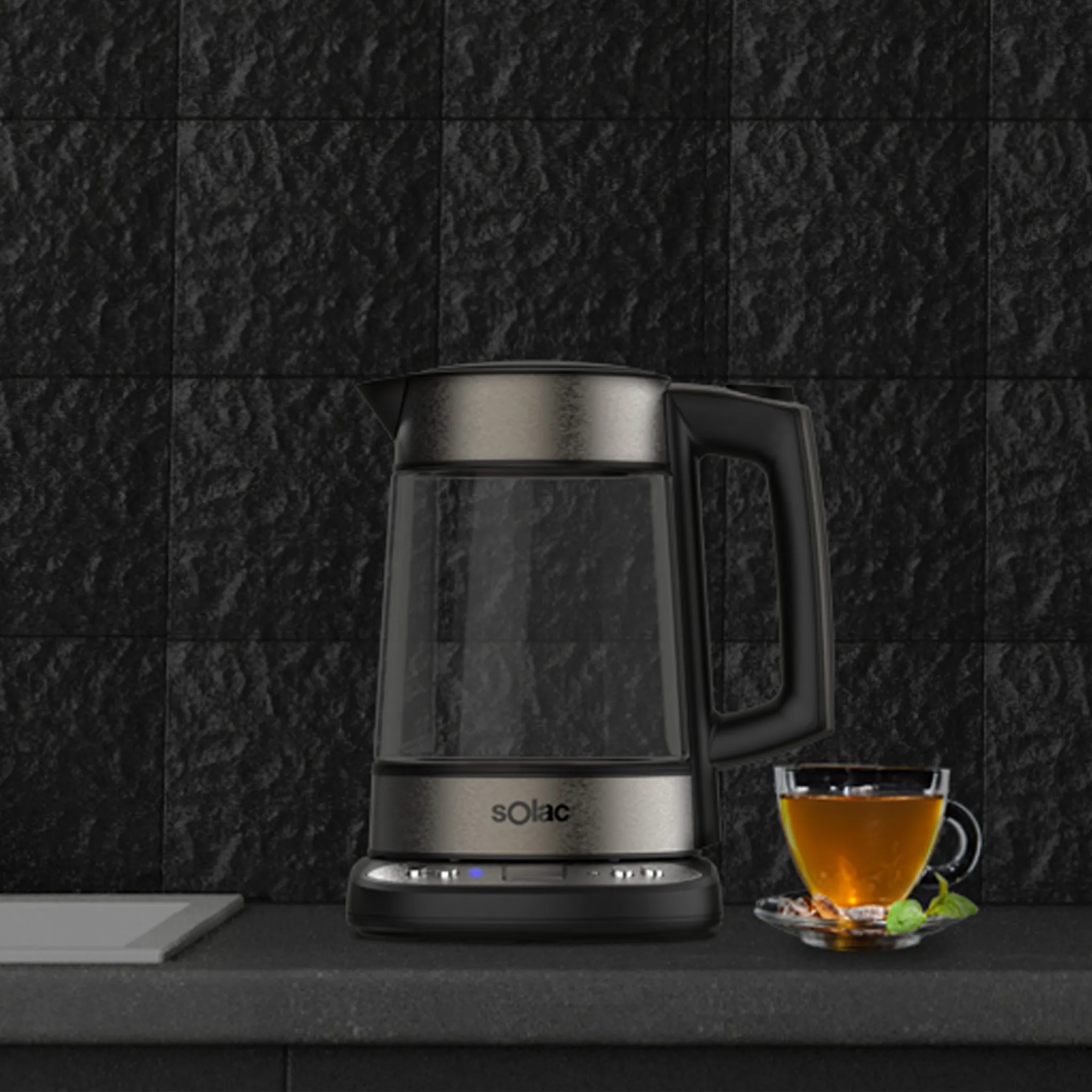 SOLAC Aroa Premium Adjustable Temperature Cordless Glass Kettle