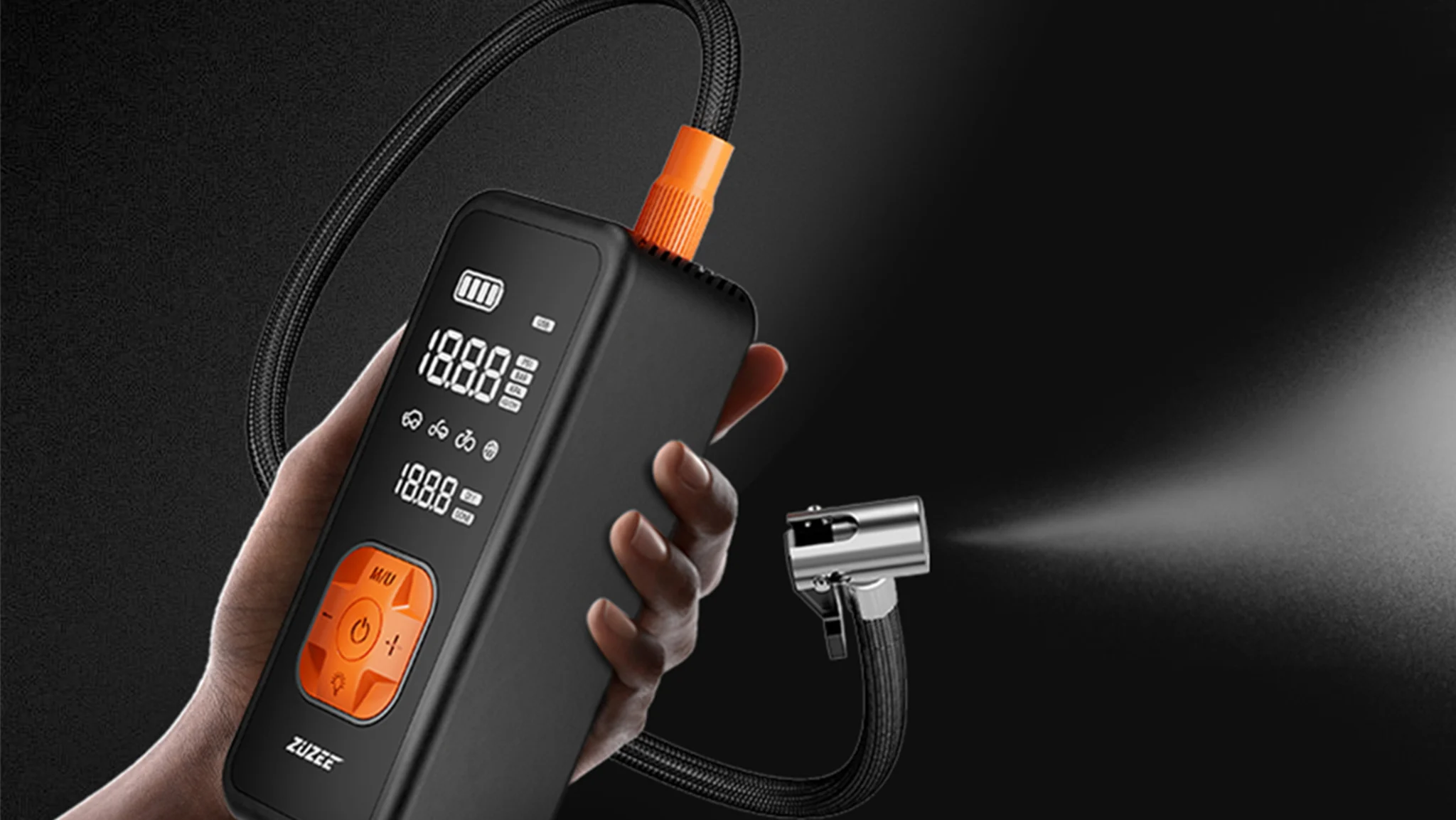 2-Pack: Zuzee 20,000mAh Portable Tire Inflator, Flashlight & Power Bank