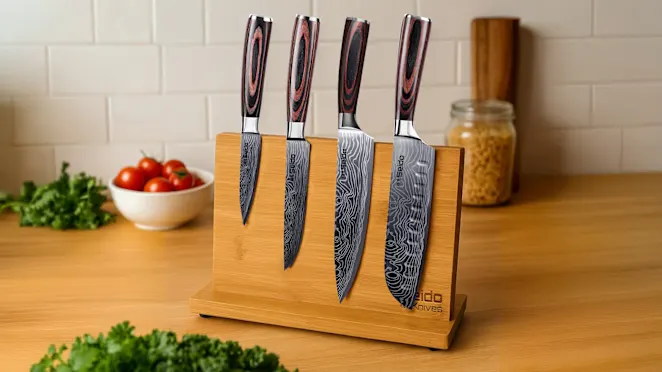 The Magnetic Bamboo Knife Holder