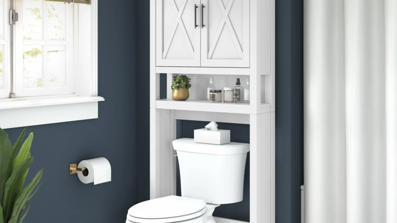 Key West Over The Toilet Storage Cabinet in White Ash
