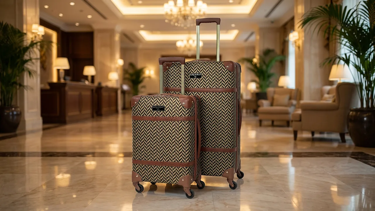 Kathy Ireland 2-Piece Vintage Trunk Luggage Set