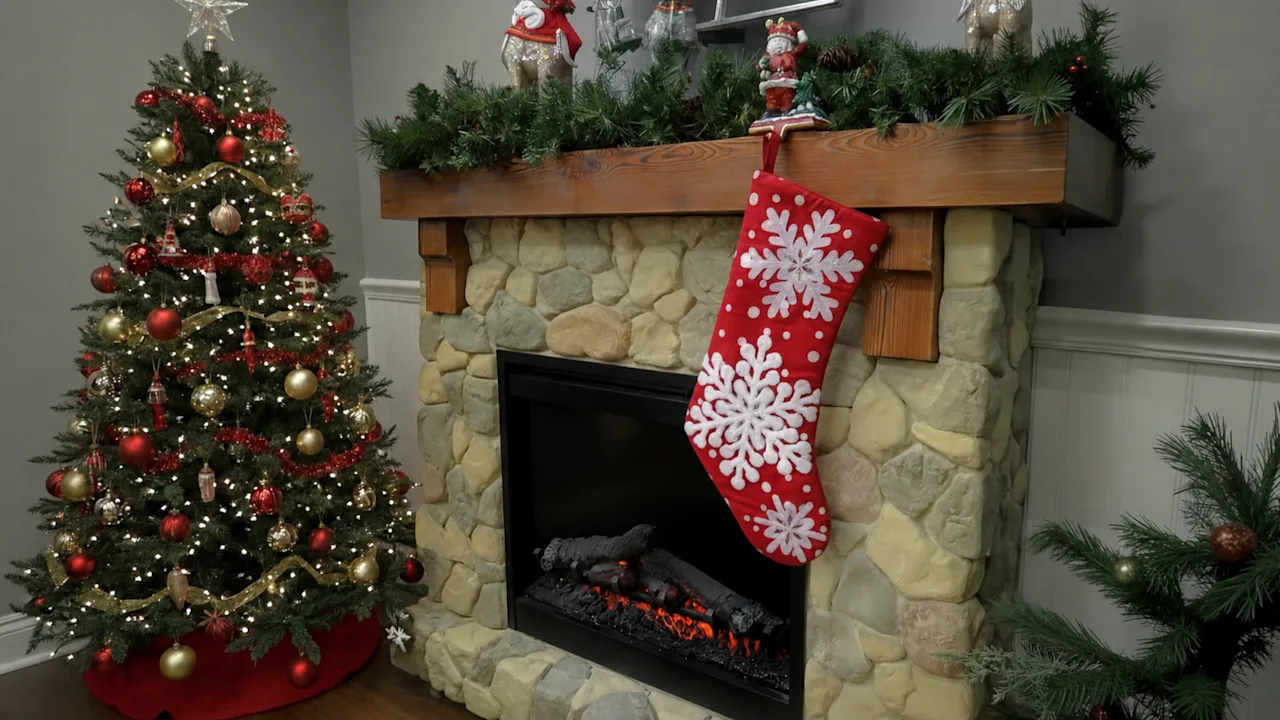 The Red Snowflake Stocking With Beaded Accents
