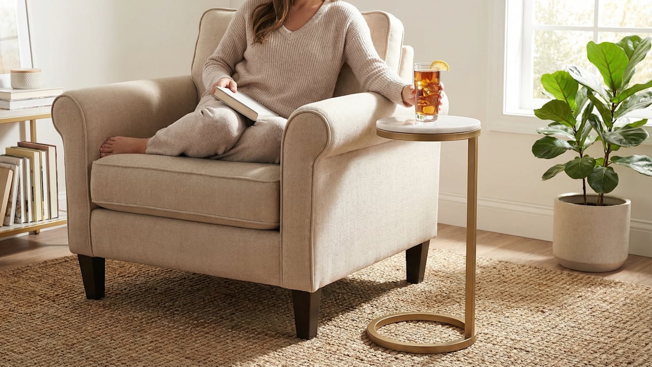 The Tight Space Marble Drink Table