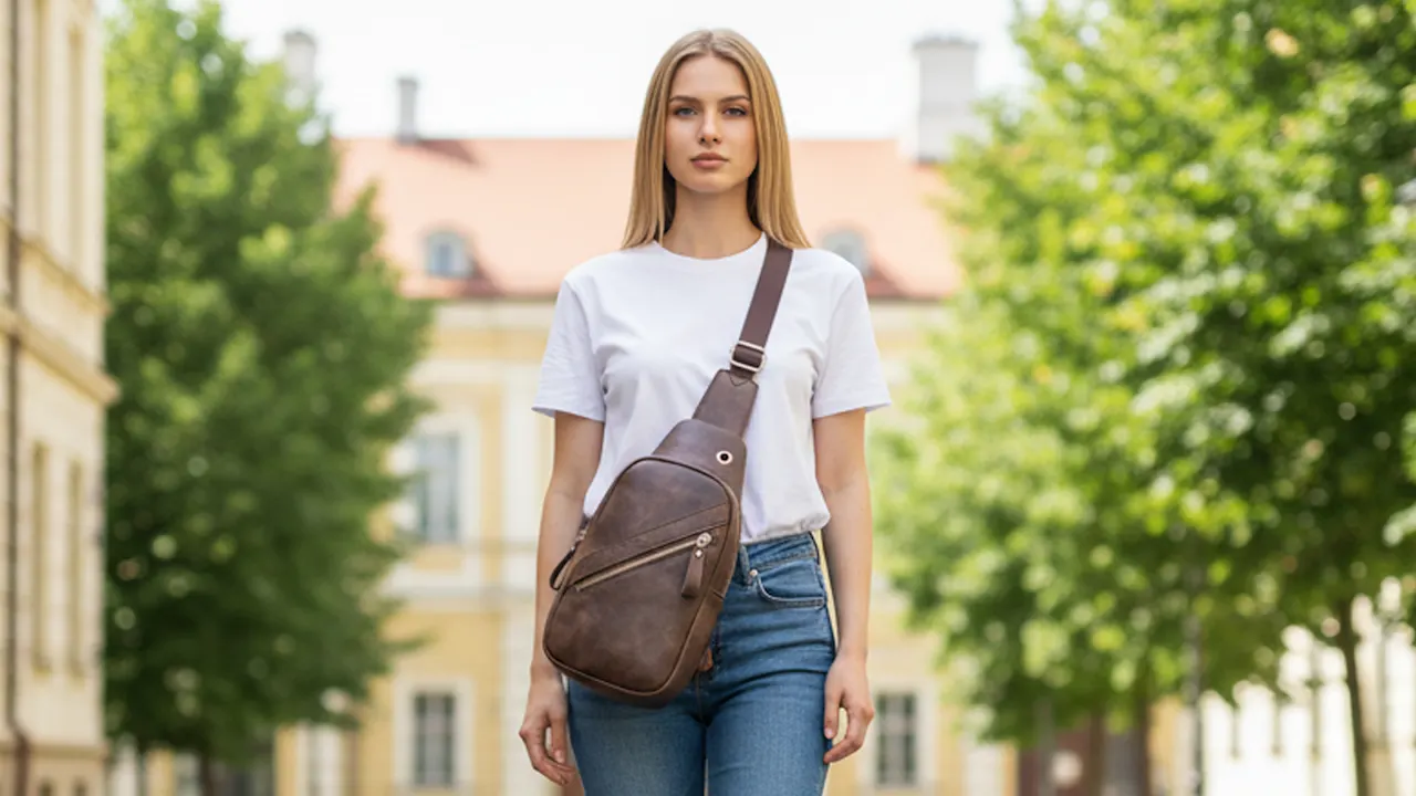 Poppy & Harper Ciara Sling Bag with Diagonal Zipper