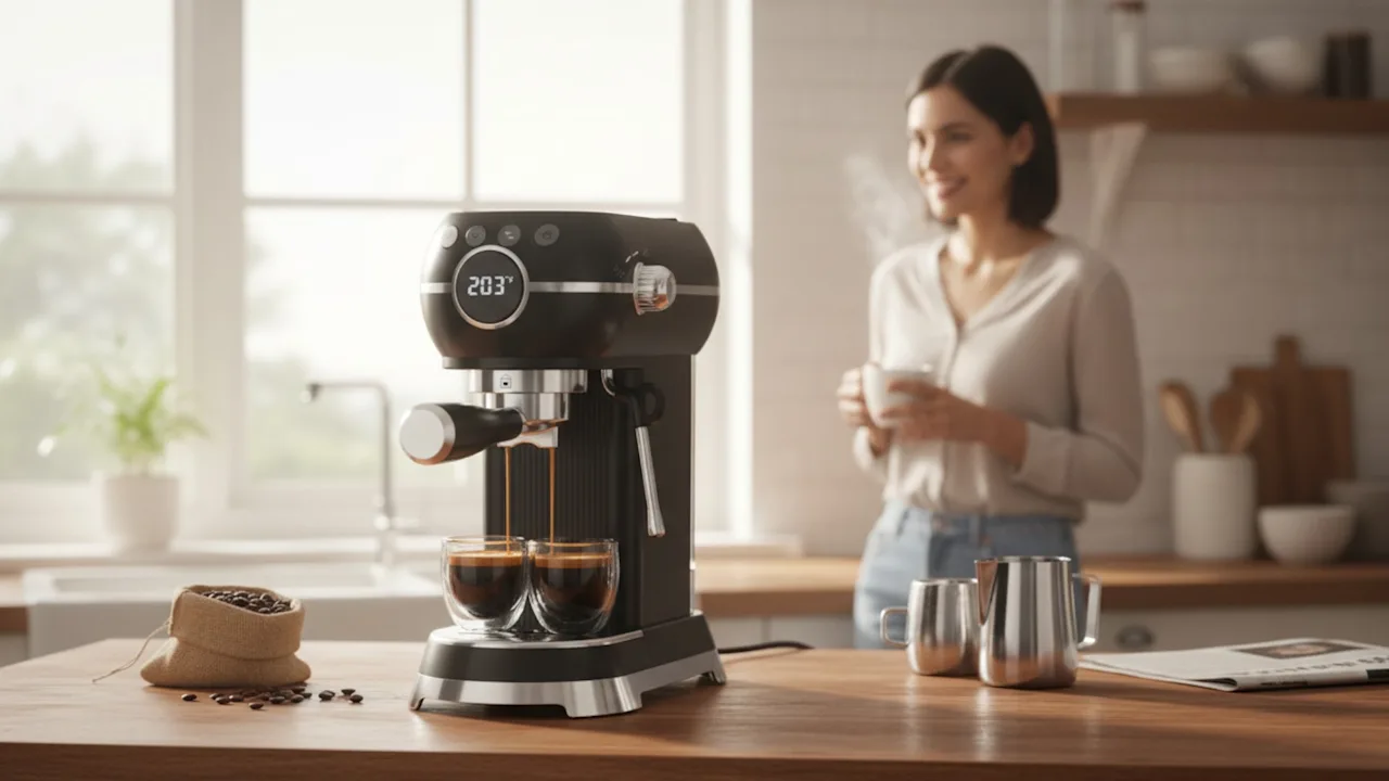 HBN 20Bar Compact Espresso Machine with Milk Frother