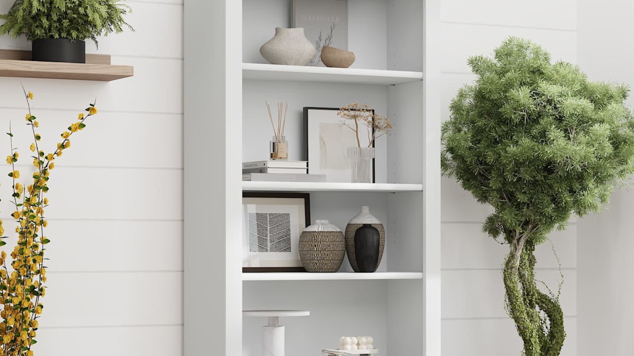 Somerset Tall 5 Shelf Bookcase in White