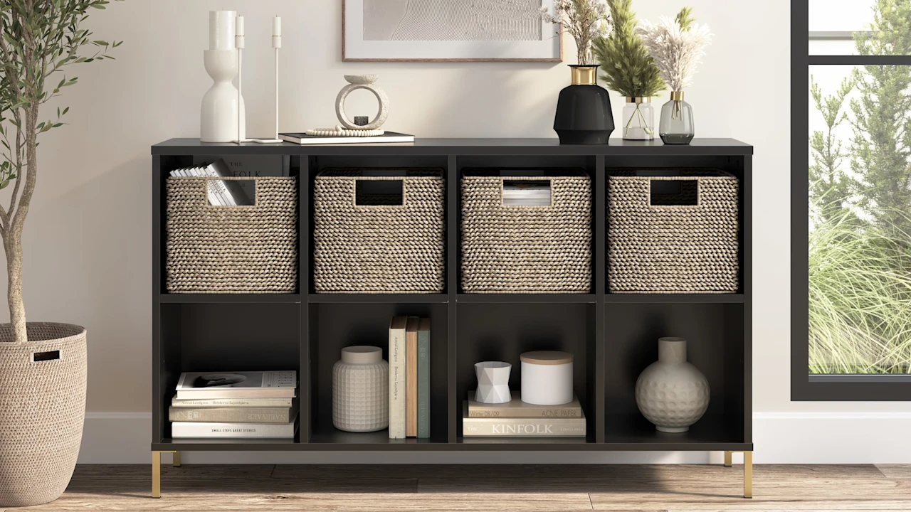 Bush Home Essence 8 Cube Organizer in Black Stipple