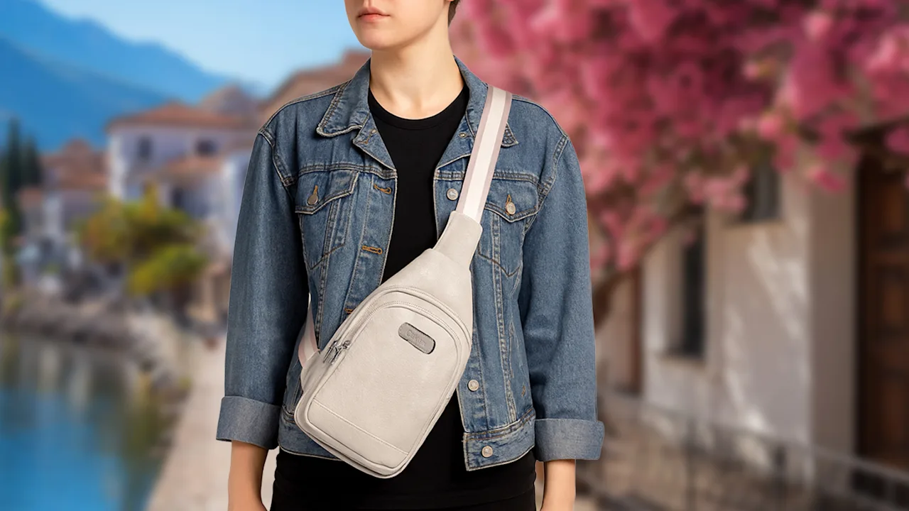 Cee Klein Texture Sling Bag with Webbing Strap