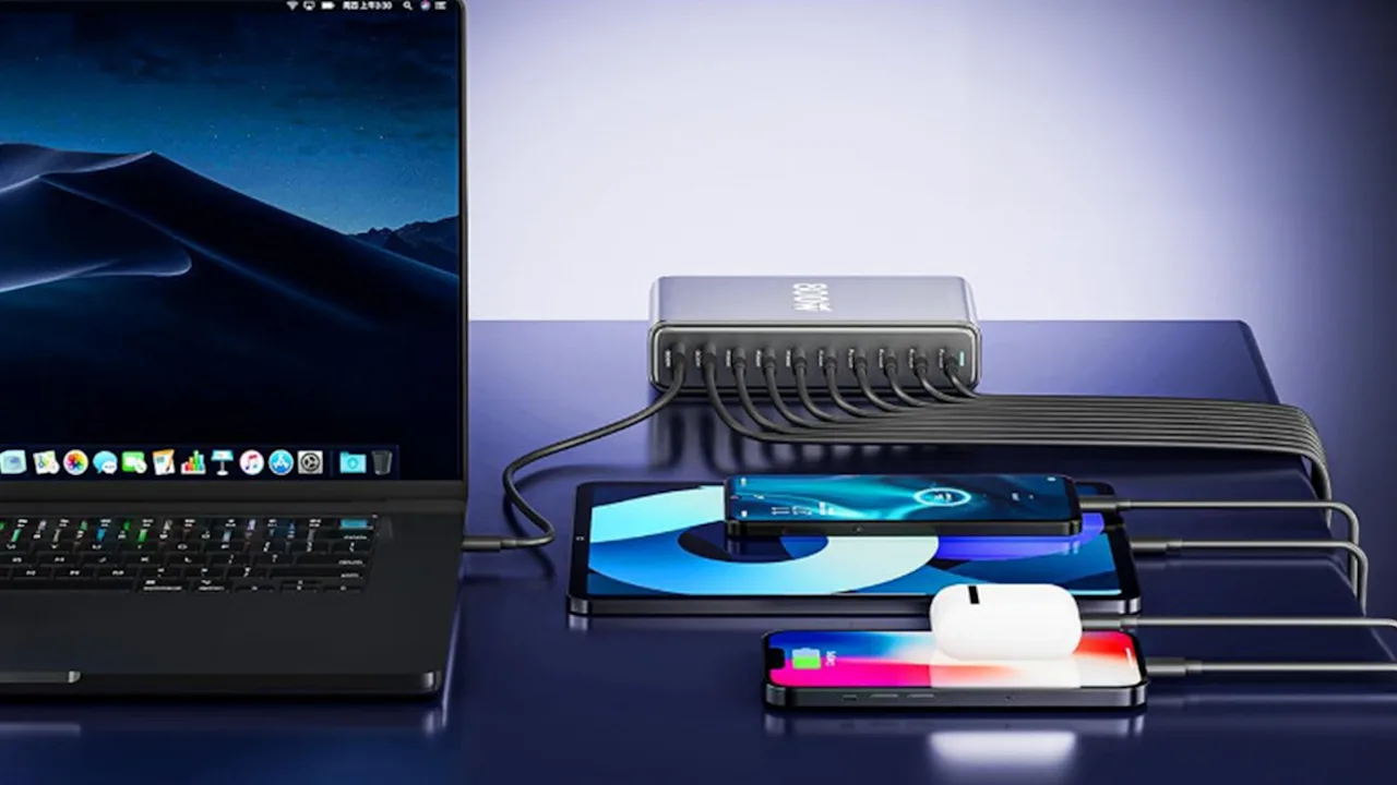 HAKOL 800W USB-C Charging Station with GaN III & Dual 140W PD