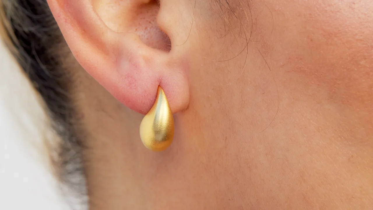 Savvy Cie Gold Plated Teardrop Earrings