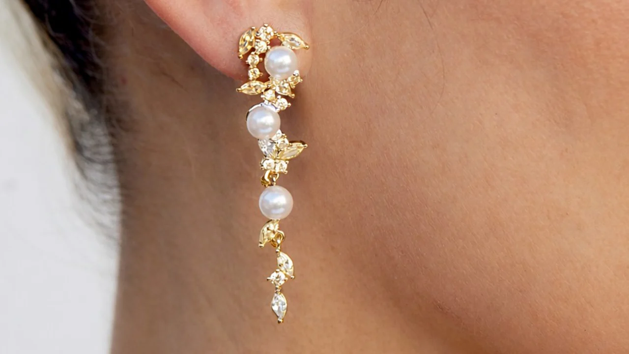Savvy Cie Pearl & Cubic Zirconia Cascade Earrings