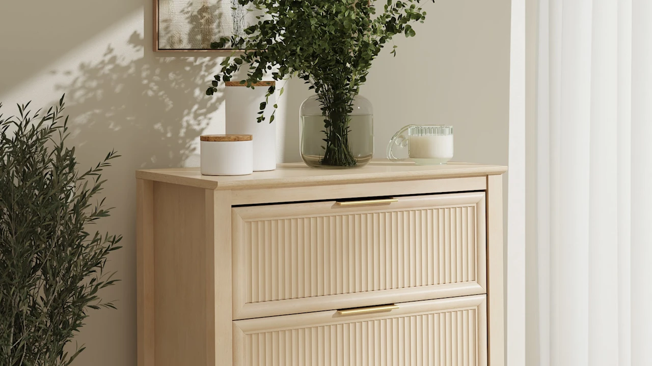 Camille Fluted 3 Drawer Dresser