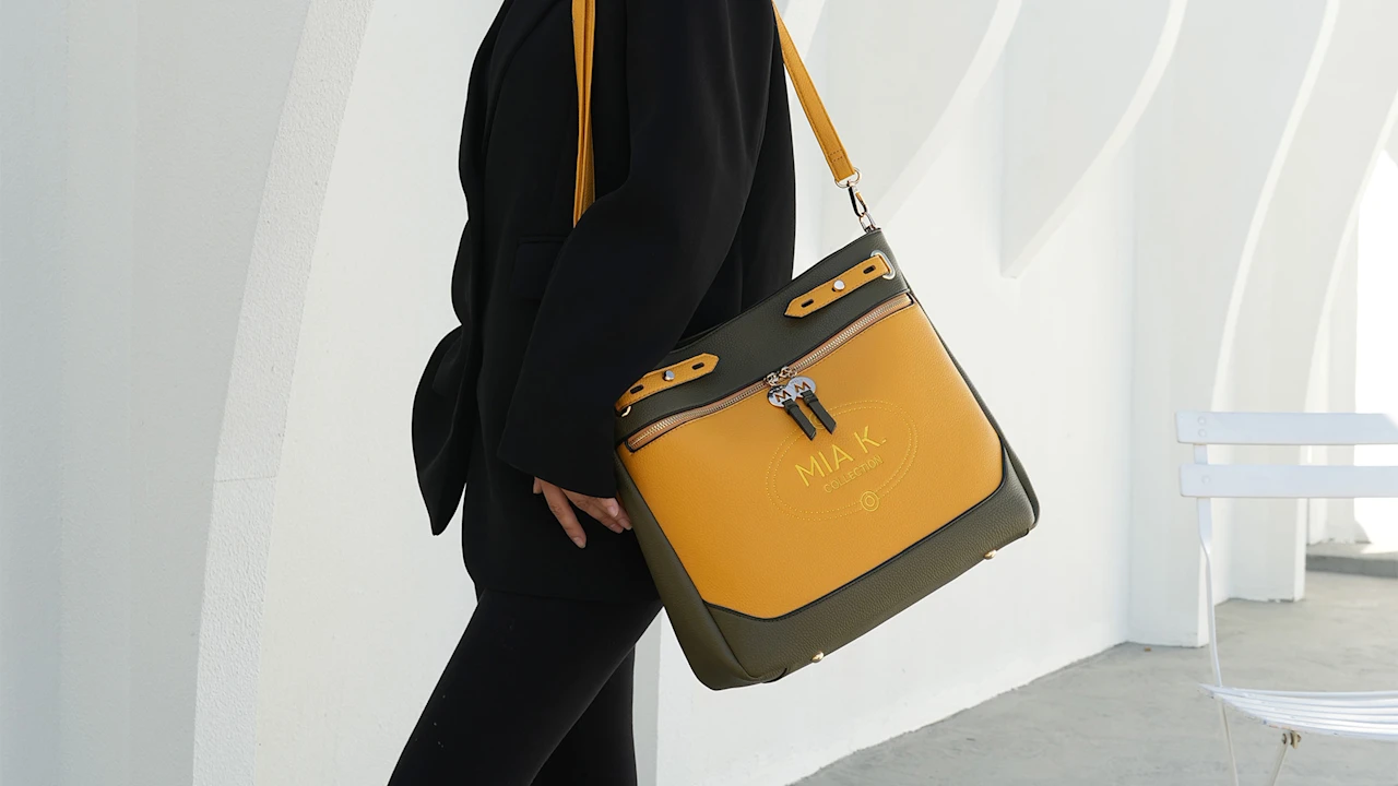 MKF Collection Evie Two-Tone Vegan Leather Shoulder Bag By Mia K