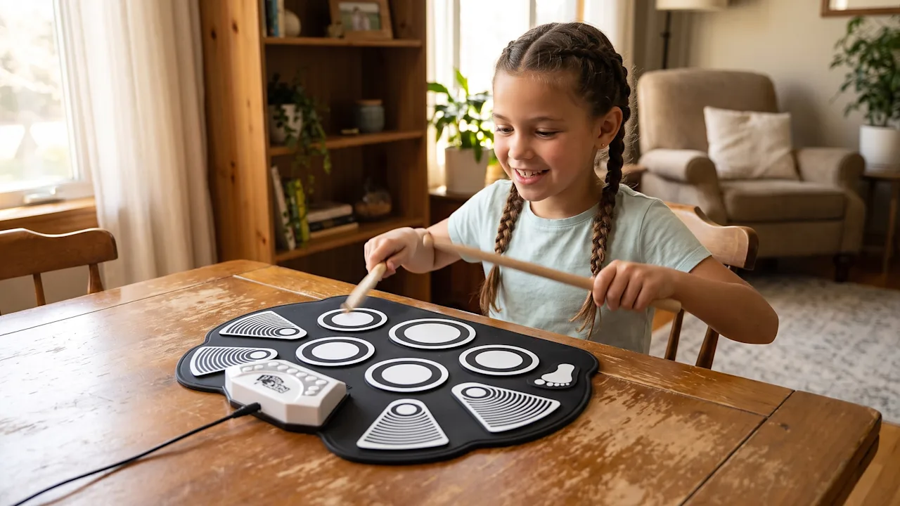 The Roll-Up Electronic Drum Set