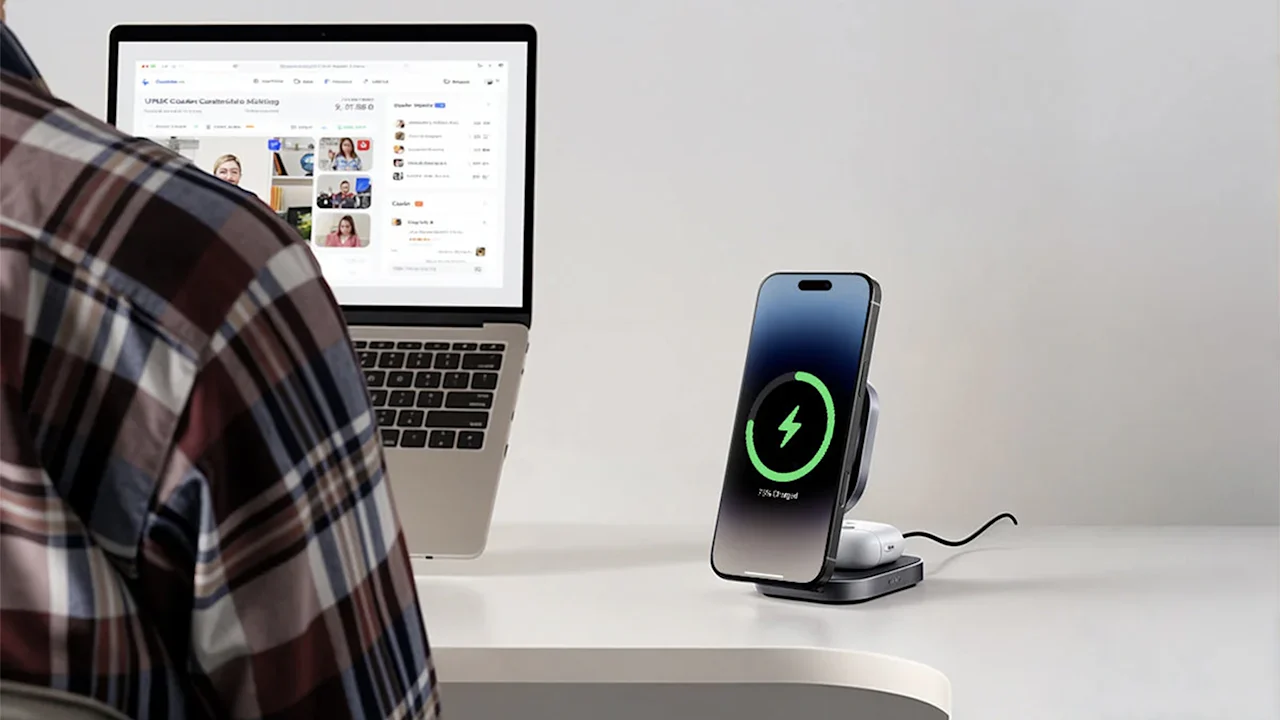 Aukey MagFusion Qi2 2-in-1 Foldable Charger