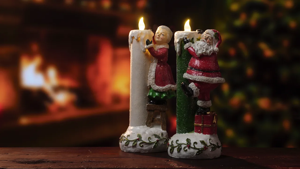 Valerie Parr Hill Holiday Character with Illuminated Candle