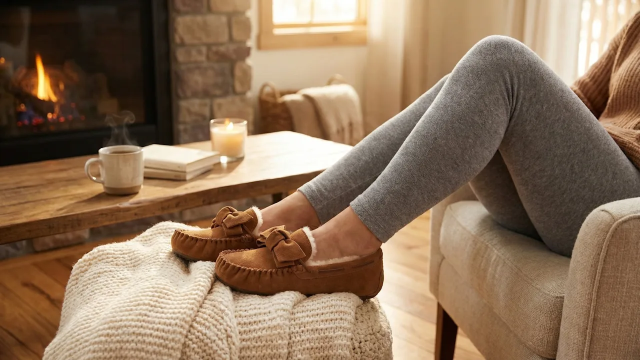 The Women's Thermostatic Sheepskin Bow Moccasins