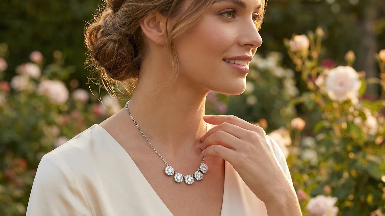 The Moissanite Floral Cluster Necklace