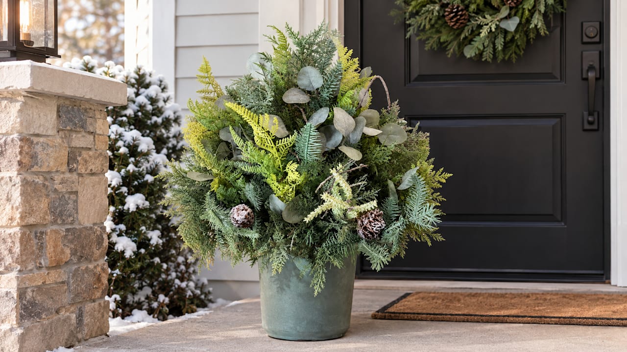 National Tree Company Maceta de Invierno de 28" con Piñas