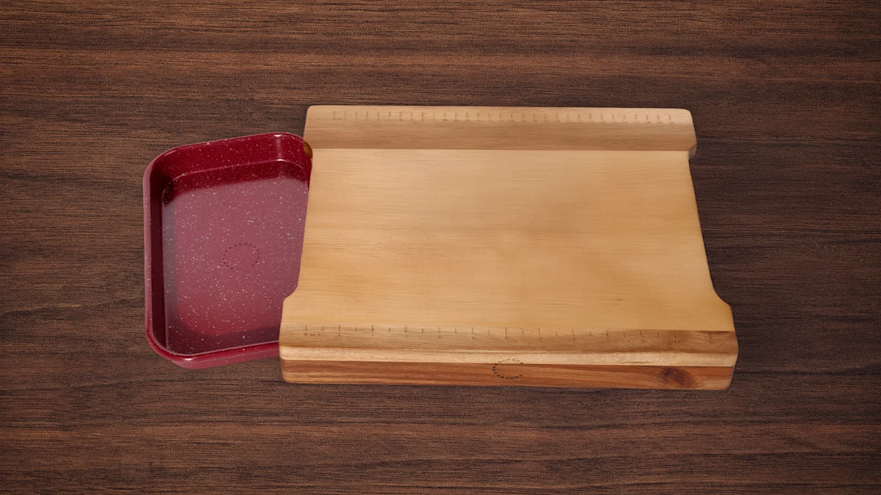 Curtis Stone Acacia Wood Workstation with Micro Sheet Pan
