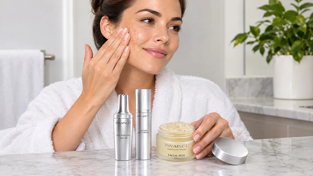 Invaincu Health Intensifying Serum, Exfoliating Facial Peel & Moisturizer Set