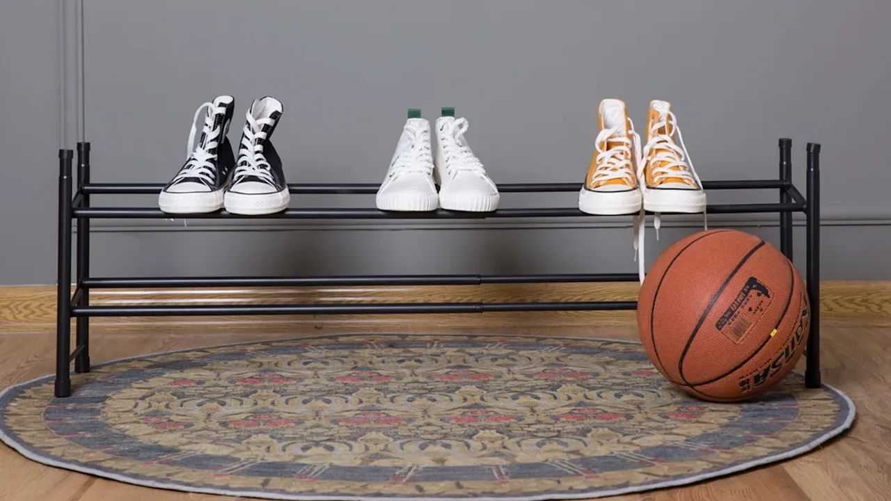 J&V Textiles 2-Tier Expandable Shoe Rack