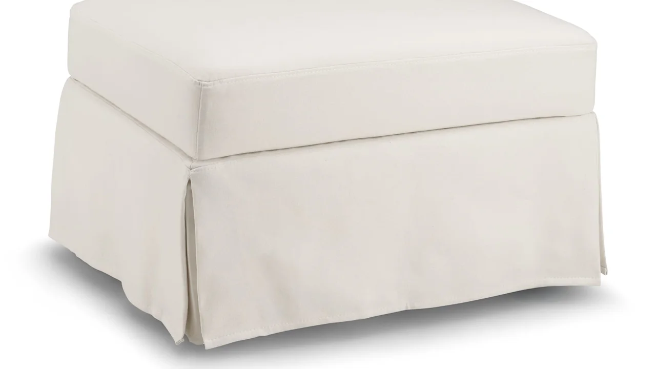 Bush Home Harper 57W Loveseat and Storage Ottoman with Slipcovers