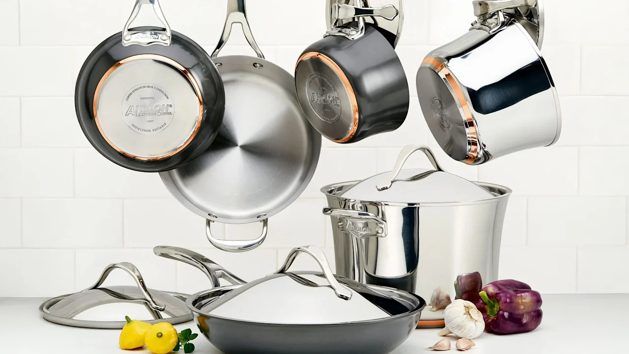 Anolon Nouvelle Luxe 11-Piece Stainless and Hard Anodized Cookware Set