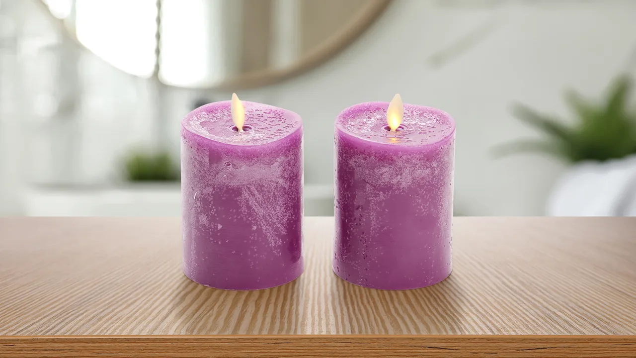 2-Pack: Luminara Flameless 4.5" Chalky Pillars