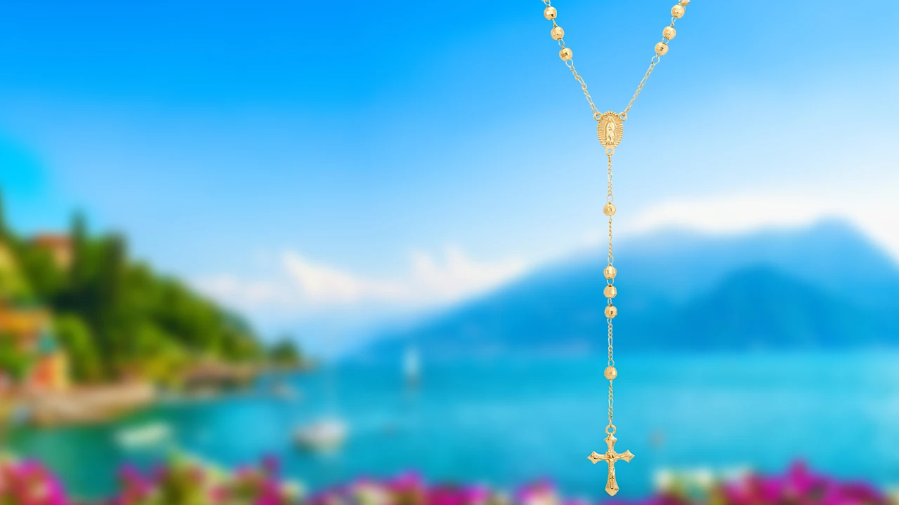 Savvy Cie 18K Gold Plated Diamond Cut Rosary