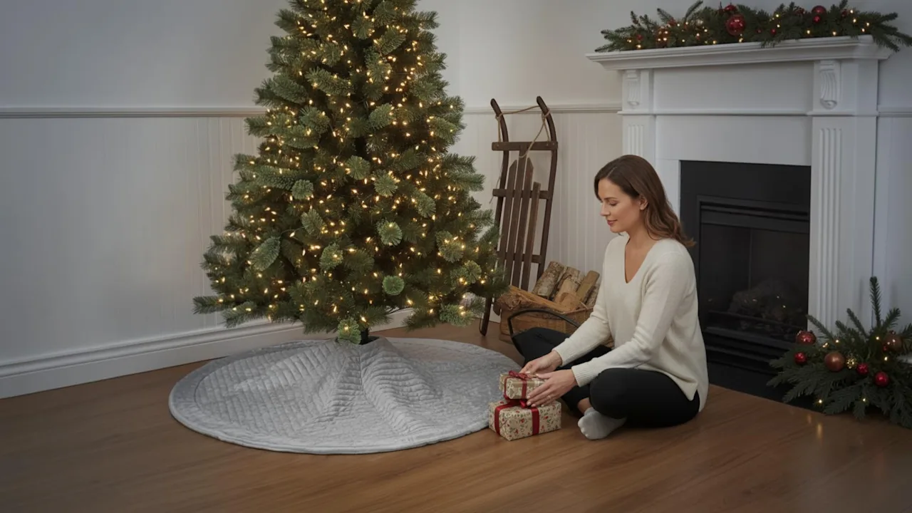 National Tree Company 60" Quilted Velvet Tree Skirt