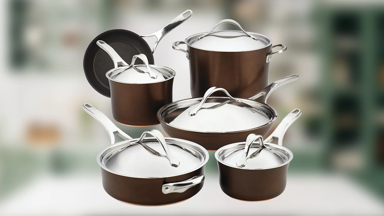 Anolon Nouvelle Luxe 11-Piece Copper and Hard Anodized Cookware Set