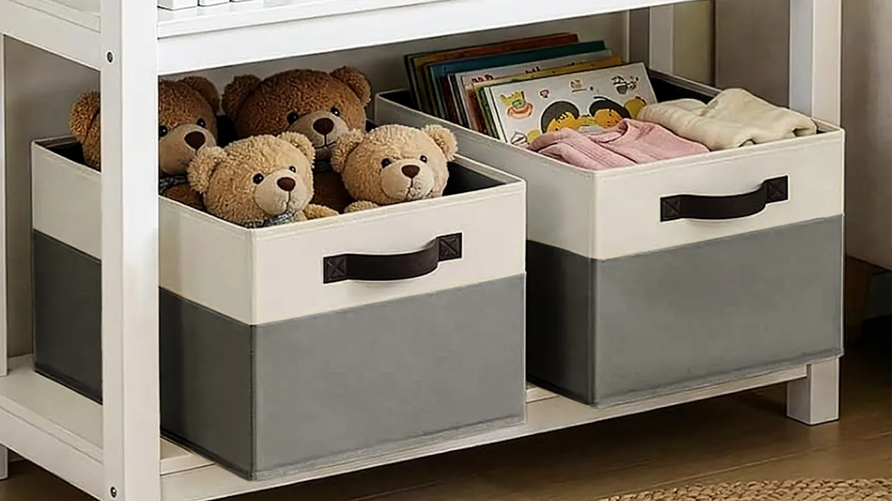 4-Pack: Cheer Collection Large Fabric Storage Baskets