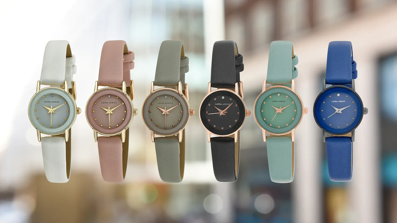 Laura Ashley Women's 24mm Case Vegan Leather Strap Watch