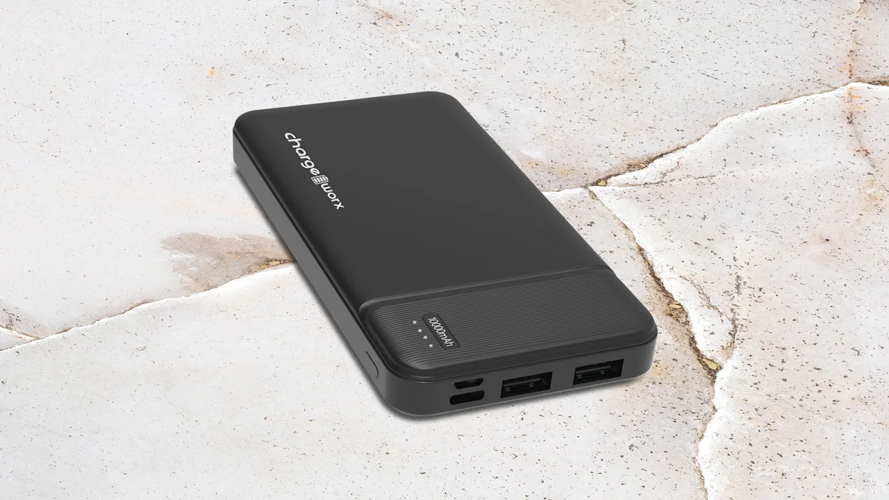 2-Pack: Chargeworx Dual USB Slim 10,000 mAh Power Bank