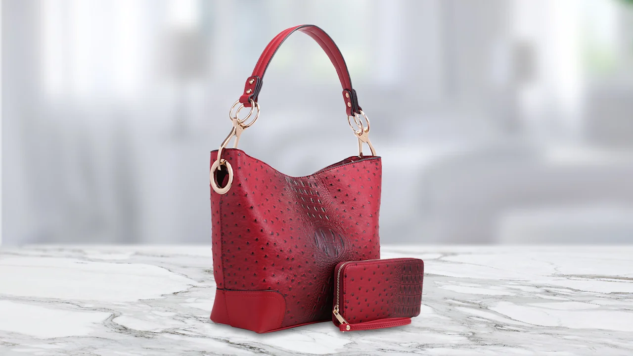 MKF Collection 2-Piece Wandy Vegan Leather Hobo & Wallet Set by Mia K