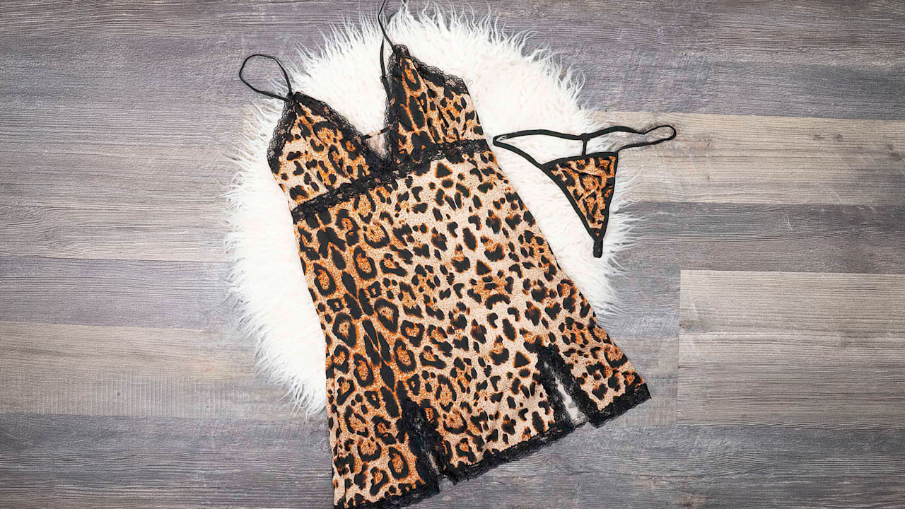 Krediz Leopard Print Sleepwear Lingerie