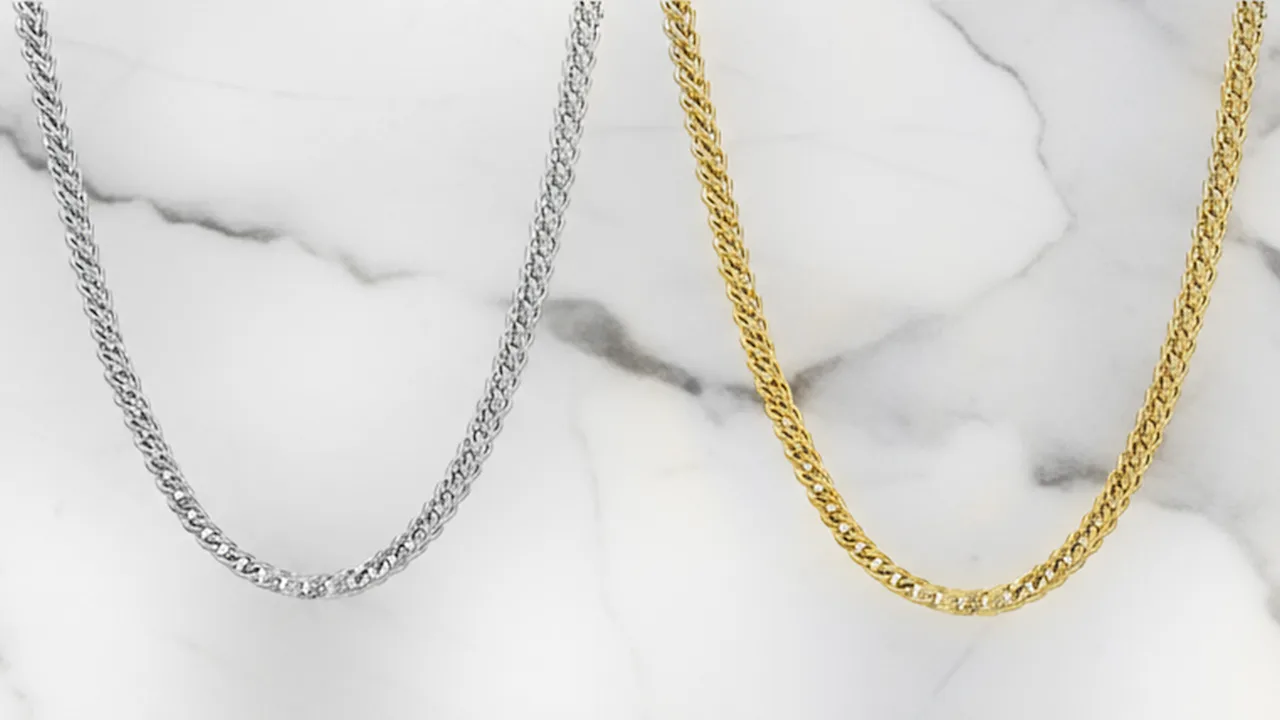 2-Pack: Steeltime Men's Franco Box Chain Necklaces