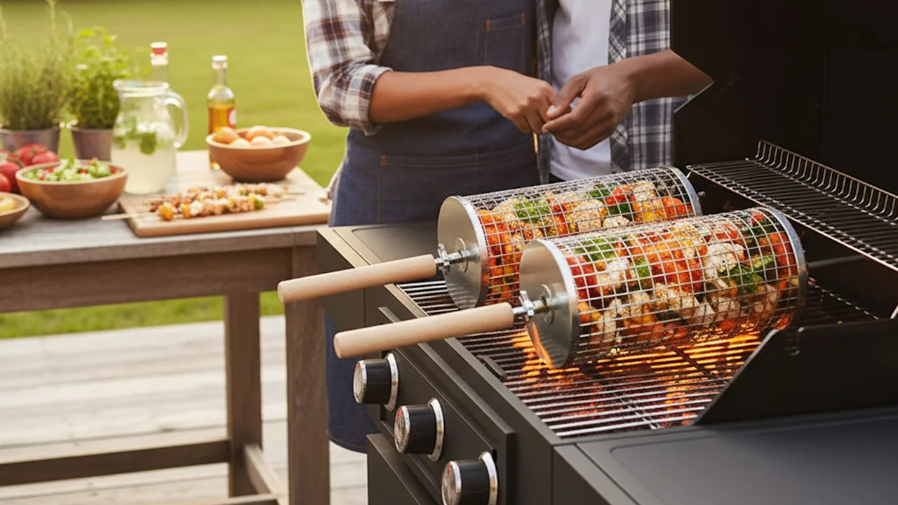 Seamless Outdoors Rolling Grill Basket
