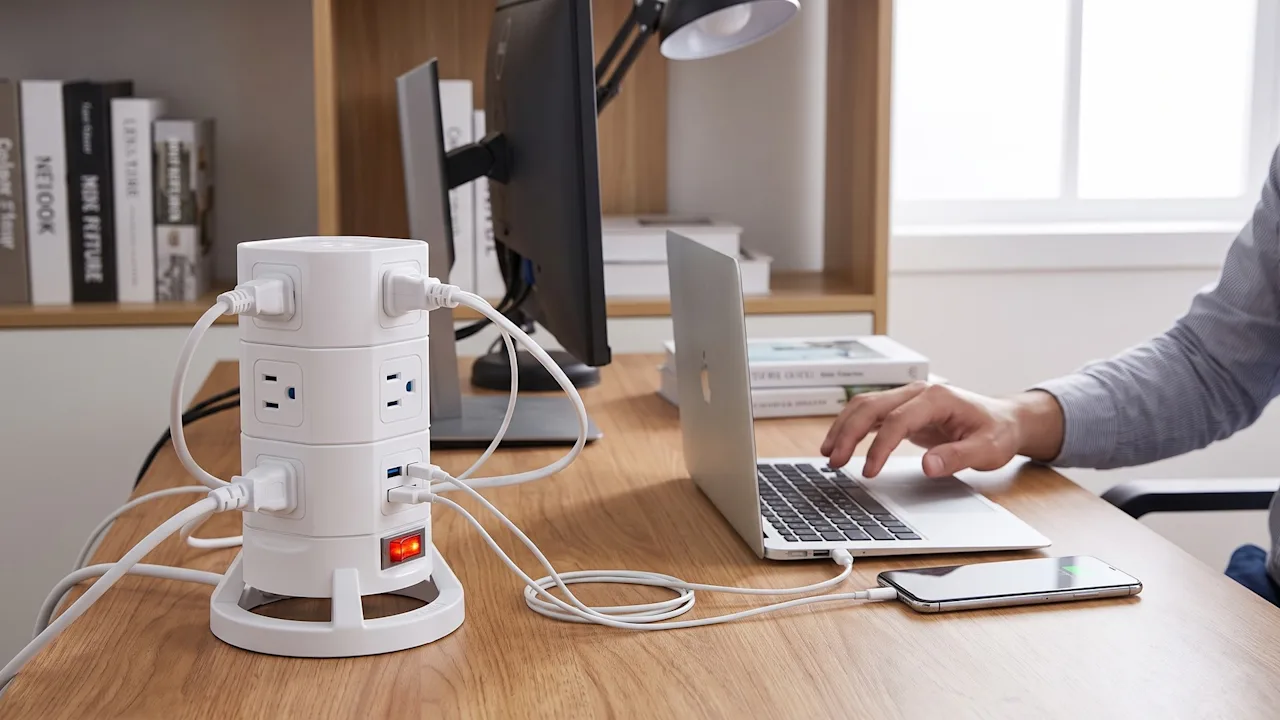 Bestek 12-Outlet Power Strip with 3-Port USB Surge Protector