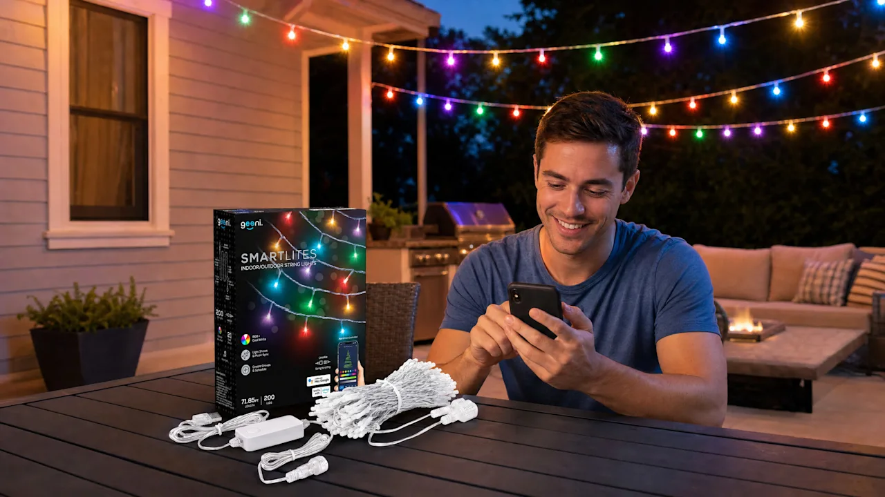 Geeni Smartlites 71.85' Indoor/Outdoor String Lights with 200 LEDs