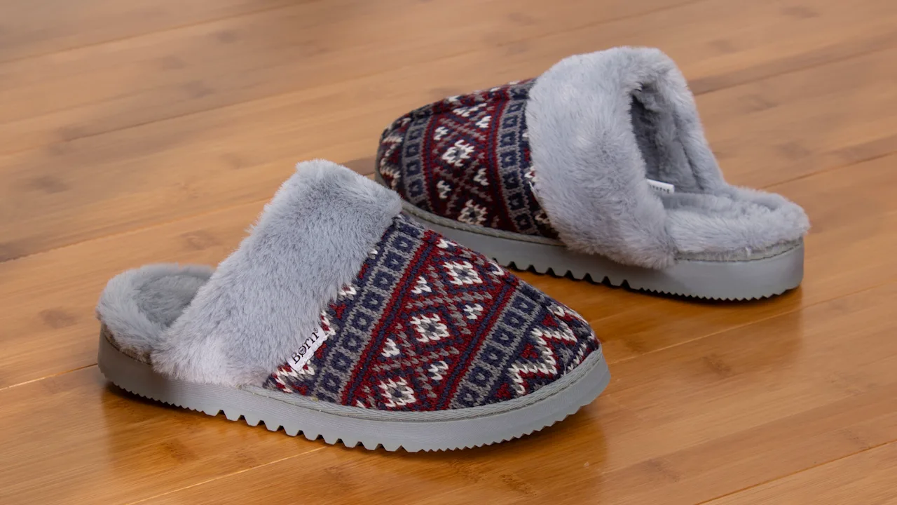 Born Fair Isle Faux Fur Scuff Slippers