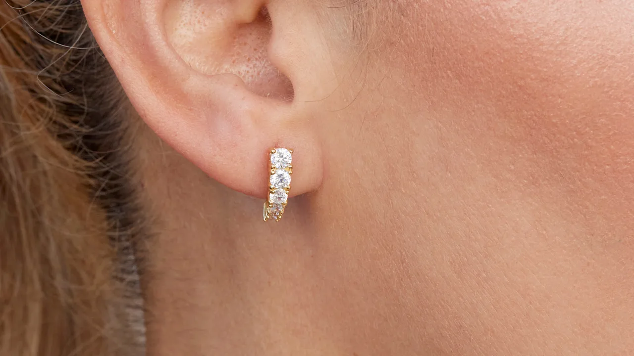 Savvy Cie Graduated CZ Arced Stud Earrings